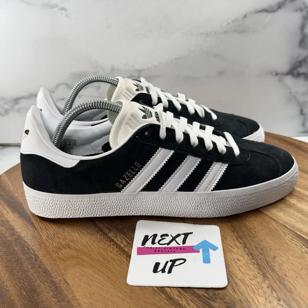 Mens size 8.5-adidas Gazelle ADV Black White Gold Sneakers FX6563 Sneakers